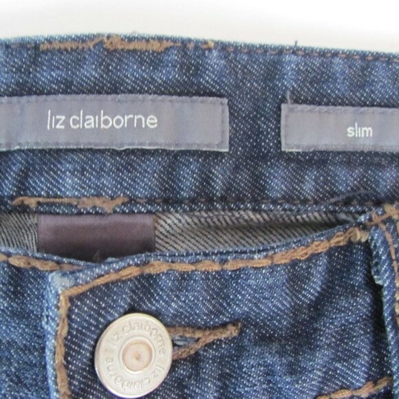 Liz Claiborne Jeans Womens Sz 4 (29 x 26) Slim Straight Leg Medium Wash Stretch - Picture 7 of 13